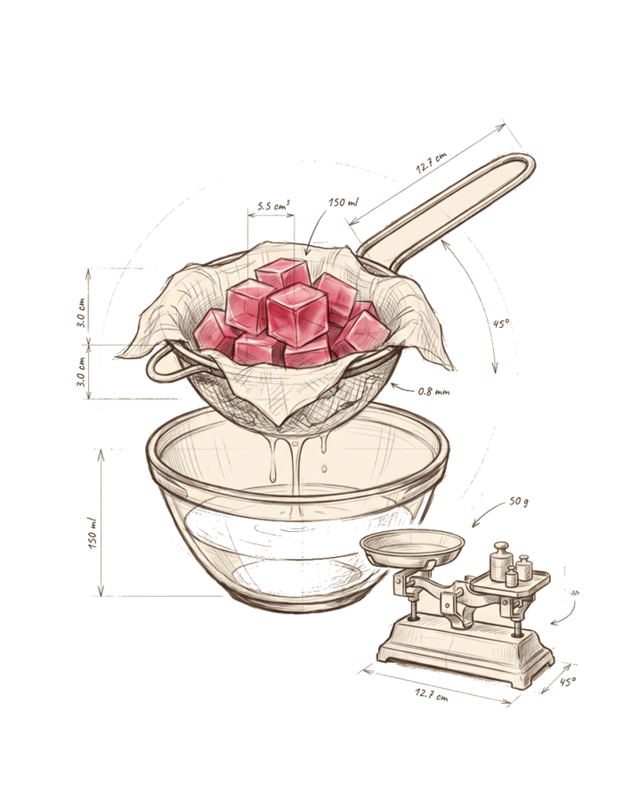 Ilustración de la técnica de clarificación con agar-agar