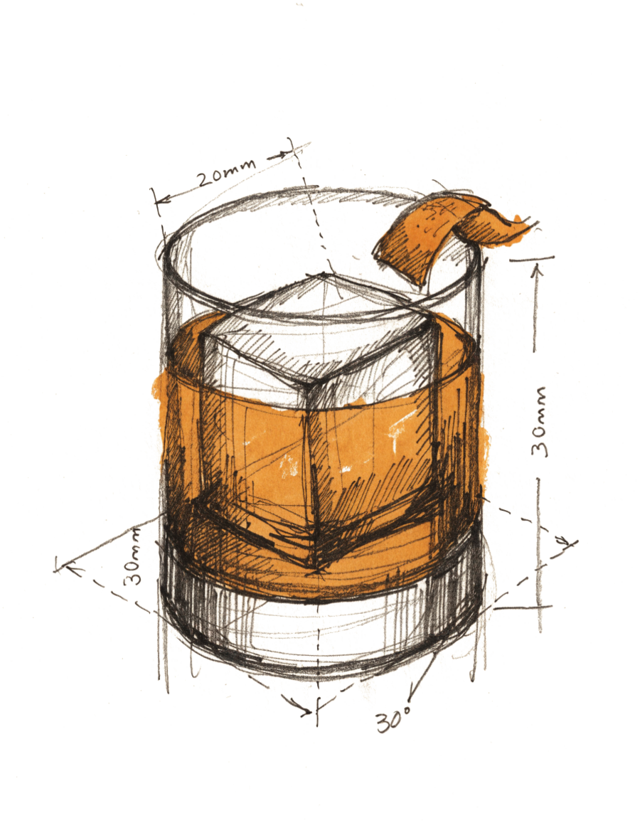 Ilustración de un Negroni, uno de los cócteles del catálogo de Just Craft