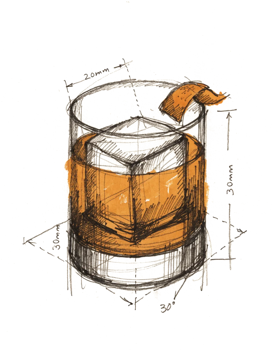 Illustration of a Negroni, one of the cocktails in the Just Craft catalog