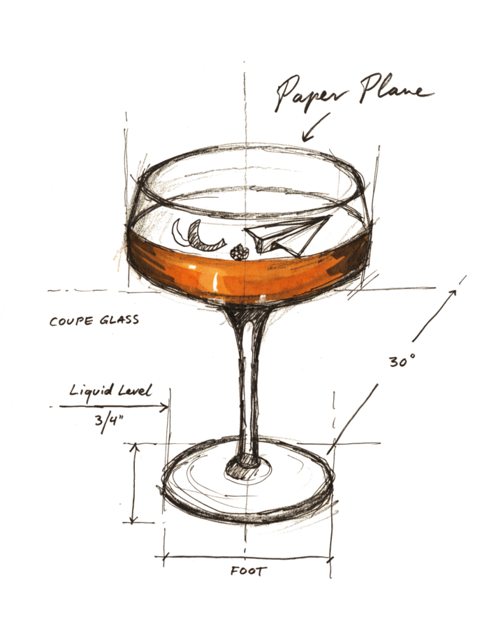 Ilustración de un Paper Plane, ejemplo de receta del catálogo